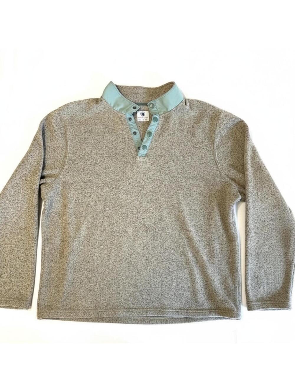 Southern Proper Mens 2XL Gray Pullover Sweater Snap Collar Fleece